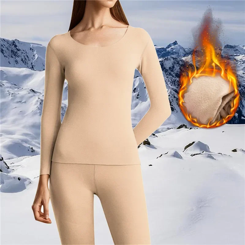 

Long Ladies Thermal Cold Suits Clothing Winter Thermal Underwear Girls Warm Layer Set Home First Johns Weather For Women'S