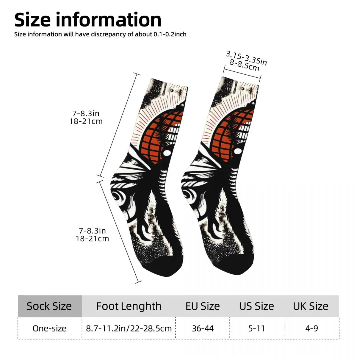 Hip Hop Vintage Mothman With Lanterns Crazy Men's Socks Unisex Mothman Harajuku Pattern Printed Novelty Crew Sock Boys Gift