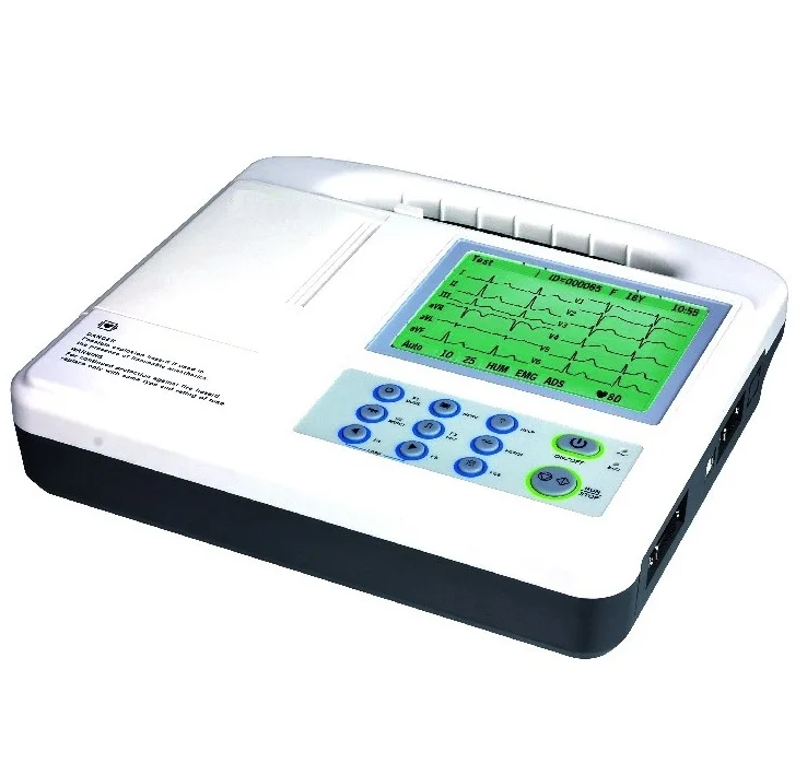 Veterinary ECG Digital 3 Channel 12 lead ECG/EKG machine + software Electrocardiograph/ Printer