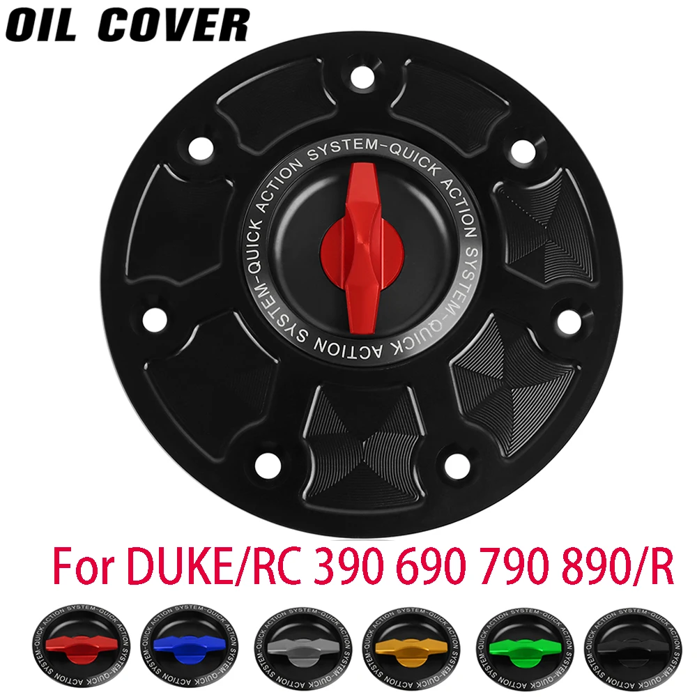 

FOR DUKE 690 /R 790 R 890 390 / RC 390 125 DUKE 250 DUKE RC 390 R Keyless Racing Quick Release Tank Fuel Caps Gas Cover