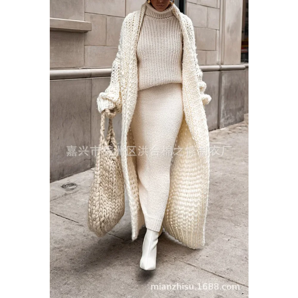 Lange Strickjacke Mäntel Frauen Pullover Frühling und HerbstCasual Solide Strickjacke Lose Kleidung Frauen Übergroße Strickjacke