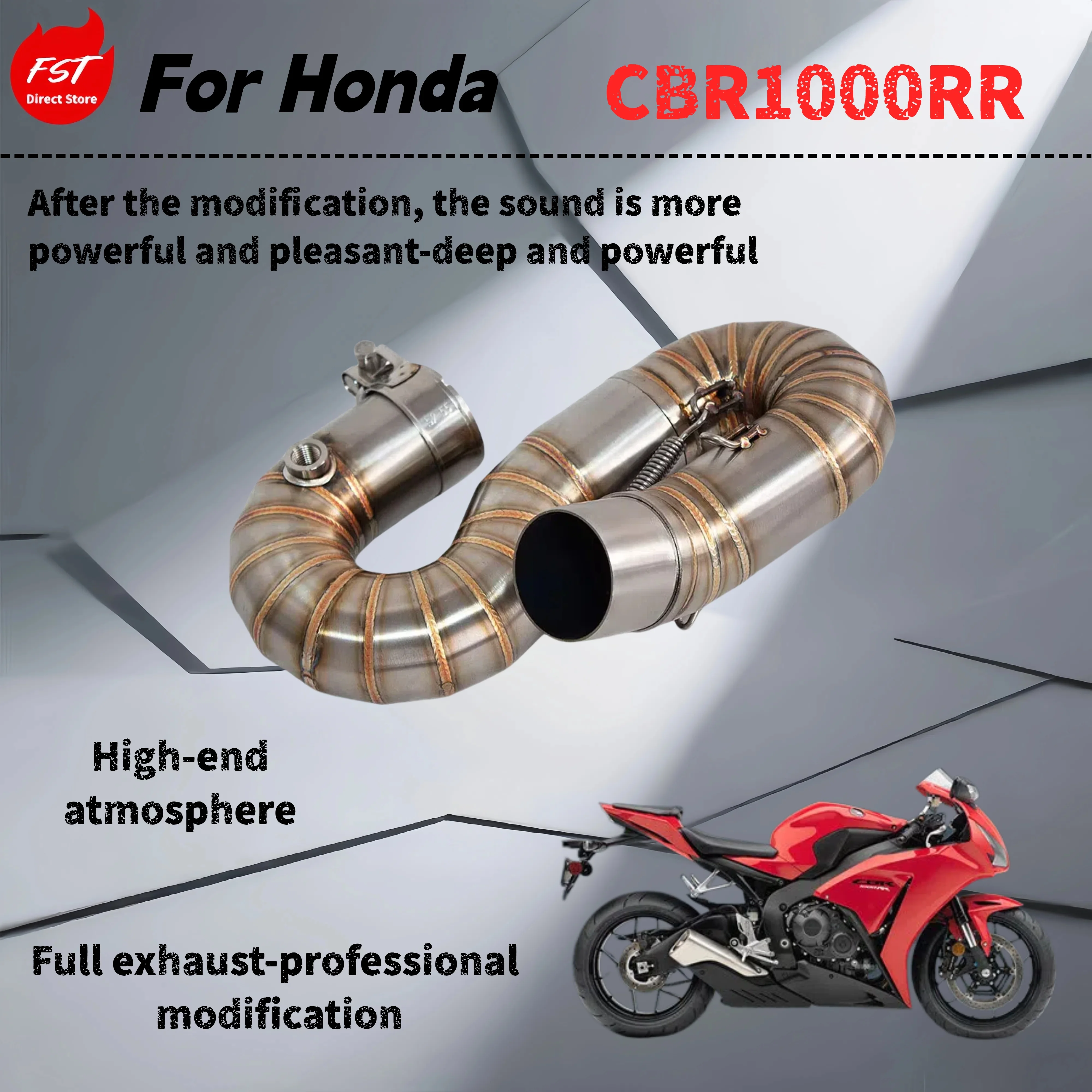 

For Honda CBR1000RR-Modified mid-section exhaust pipe-the sound is deep, rich and powerful