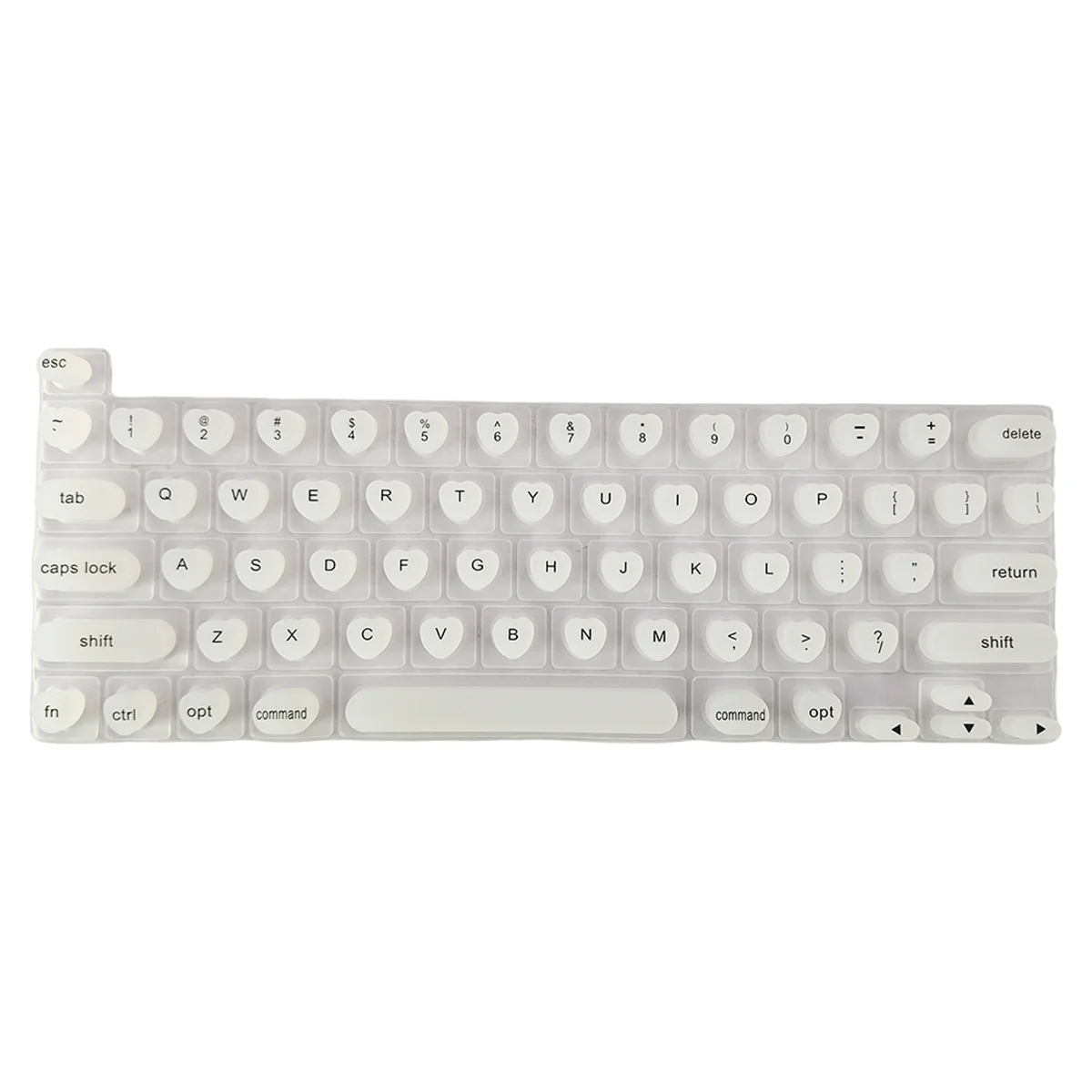 

ATTU Silicone Keyboard Film Protective Cover Portable Long Nails Typing Keyboard Protect Silicone Pad Easy Typing White