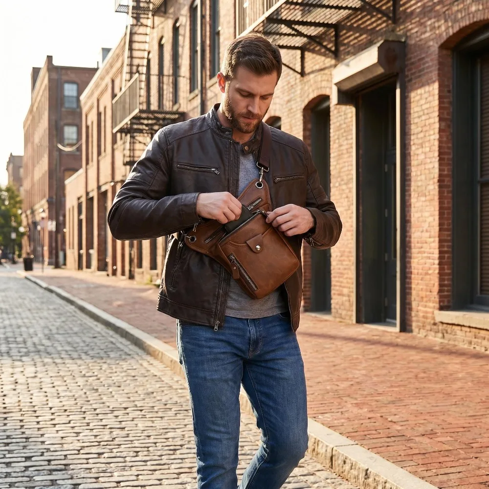 Vintage PU Leather Waist Pack Drop Leg Bag Men Women Belt Hip Bag Multifunction Motorcycle Bicycle Outdoor Hiking Camping Bag view 6