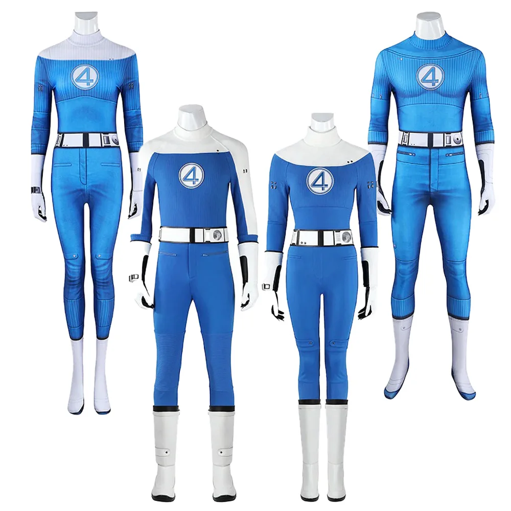 

Fantasticc 4 Jumpsuit Costume Cosplay Superhero Invisible Sue Storm Thing Bodysuit Women Men Halloween Carnival Party Costumes