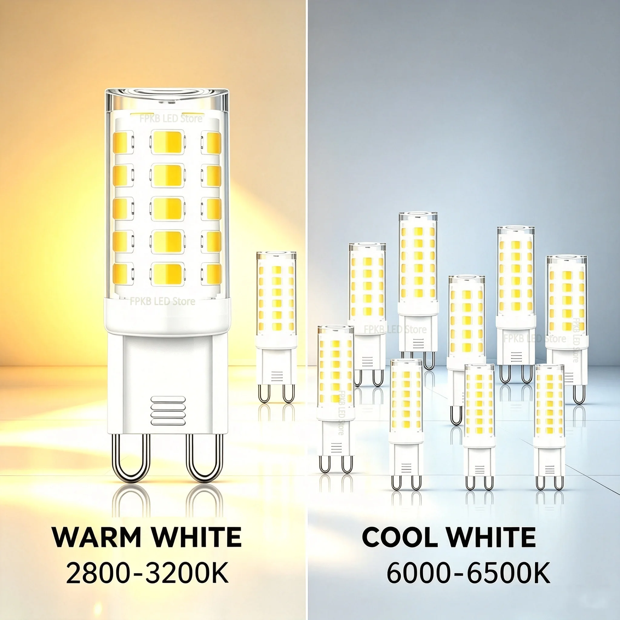 Paquete de 10 Lámparas LED G9, 220V CA, 7W, Cerámica, SMD2835, Luz Blanca Cálida/Fría, Reemplazo de Halógeno, Venta al Por Mayor