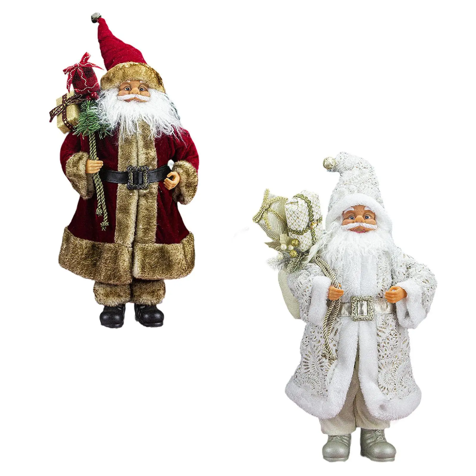 Santa Claus Figurine for Tabletop Christmas Decor Holiday Decoration Santa Doll for Living Room