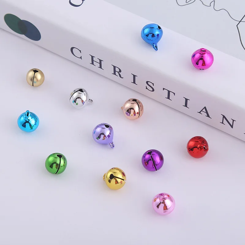 50PCS  Christmas Bells Brass Loose Beads Small Jingle Bell for Christmas tree  Cat Neck OrnamentsKey chain Festival home Decor
