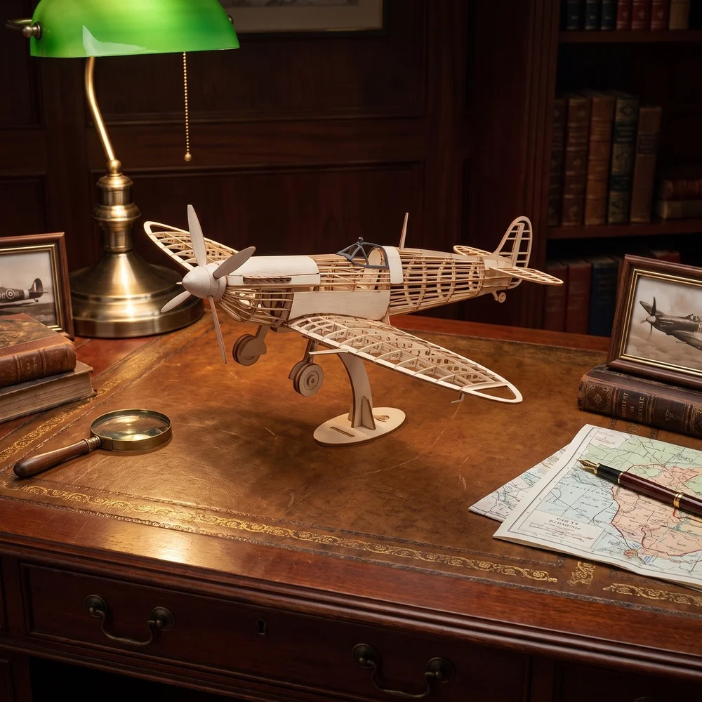 VX18 Balsa Wood Airplane Static Model Kit | DIY 3D Puzzle Desk Decor Gift for Aviation Hobbyists - view 4
