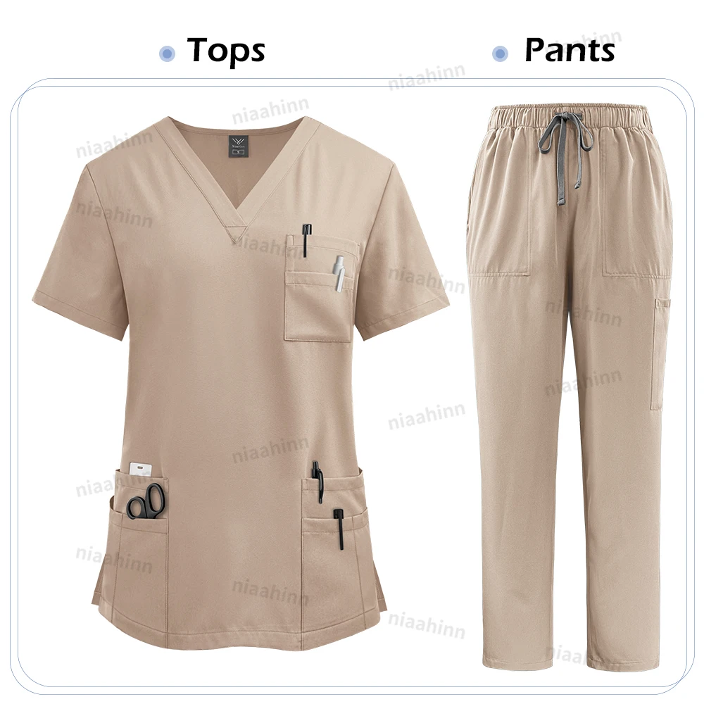Krankens ch wester Uniform Peelings setzt Frauen Bluse Medicale Femme Still hose passt medizinische Accessoires Gesundheits wesen Schönheits salons Arbeits kleidung – Detail 9