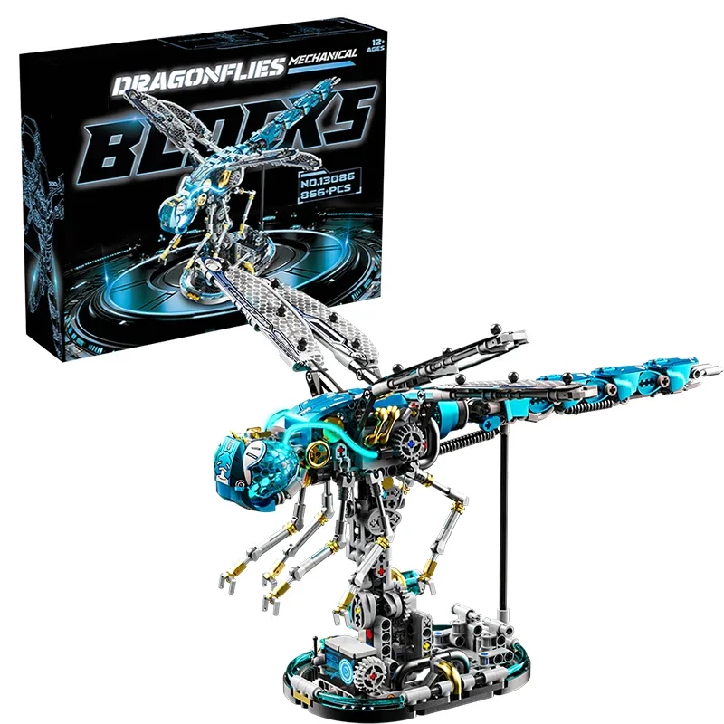 

13086 Mechanical Dragonfly Model 866pcs Building Blocks Children‘s Mechanical Toy Sets Scientific Educational Toys Gift for Kids
