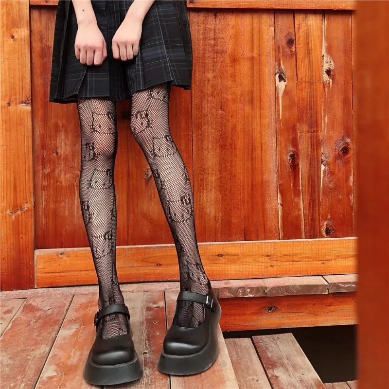 

Hello Kitty Fishnet Stockings Sweet Cute Girl Lolita Ins Stockings Sexy Lolita Pantyhose Student Sweet Style Women's Jk Kawaii