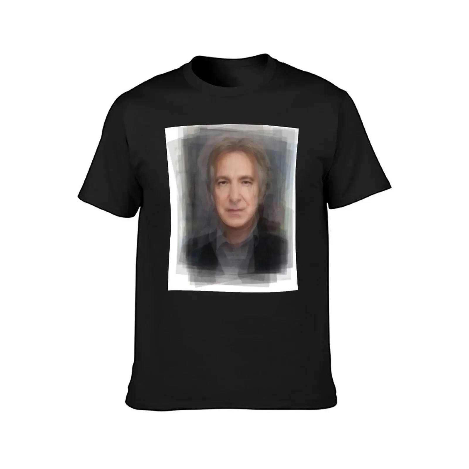 Alan Rickman Severus Snape Portrait Overlay T-Shirt man t shirt customizeds plain mens graphic t-shirts anime