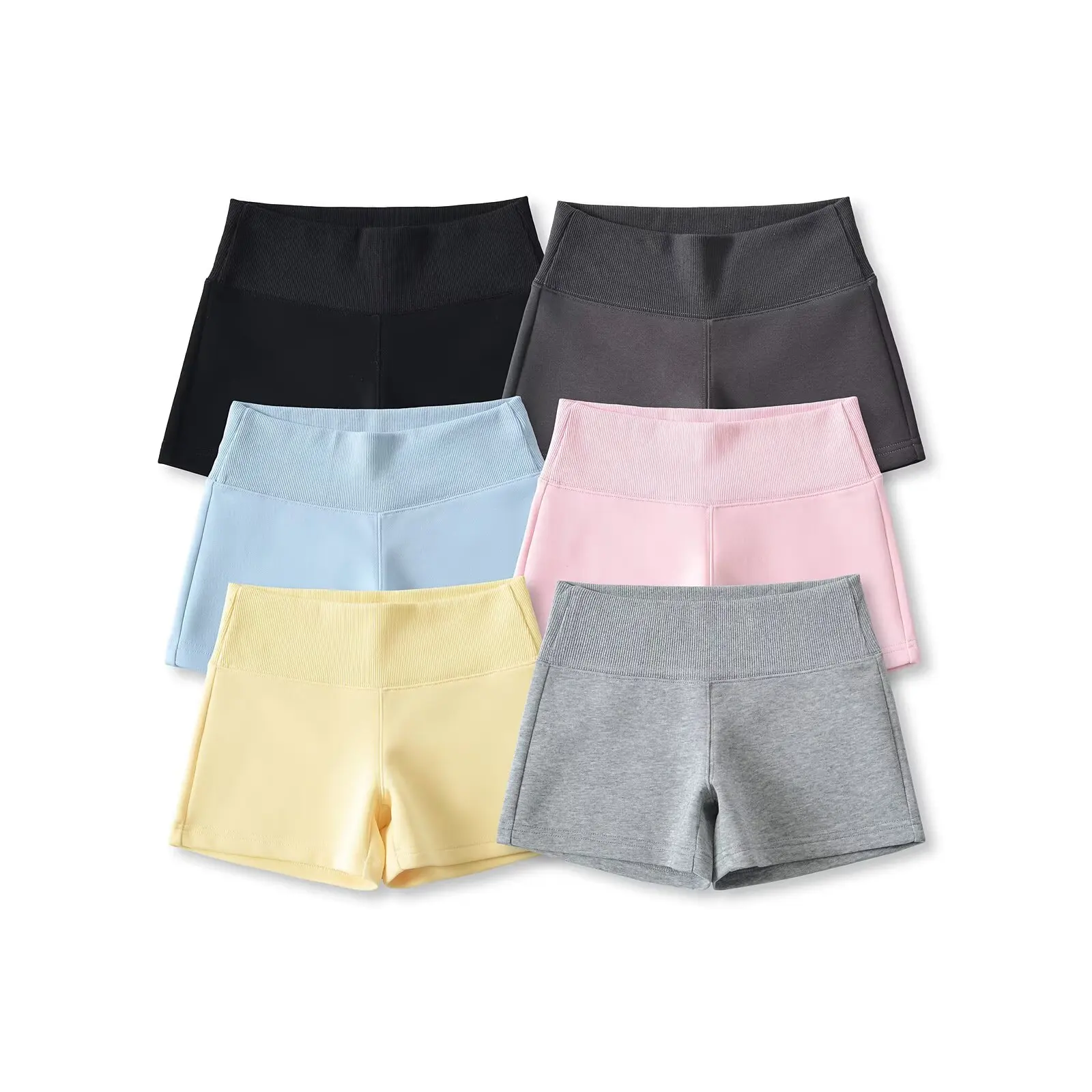 

Sweet Stylish Low Waist Slim Fit Yoga Home Shorts Casual Versatile Hot Pants Straight Leg Elastic Waistband Quick Dry Breathable