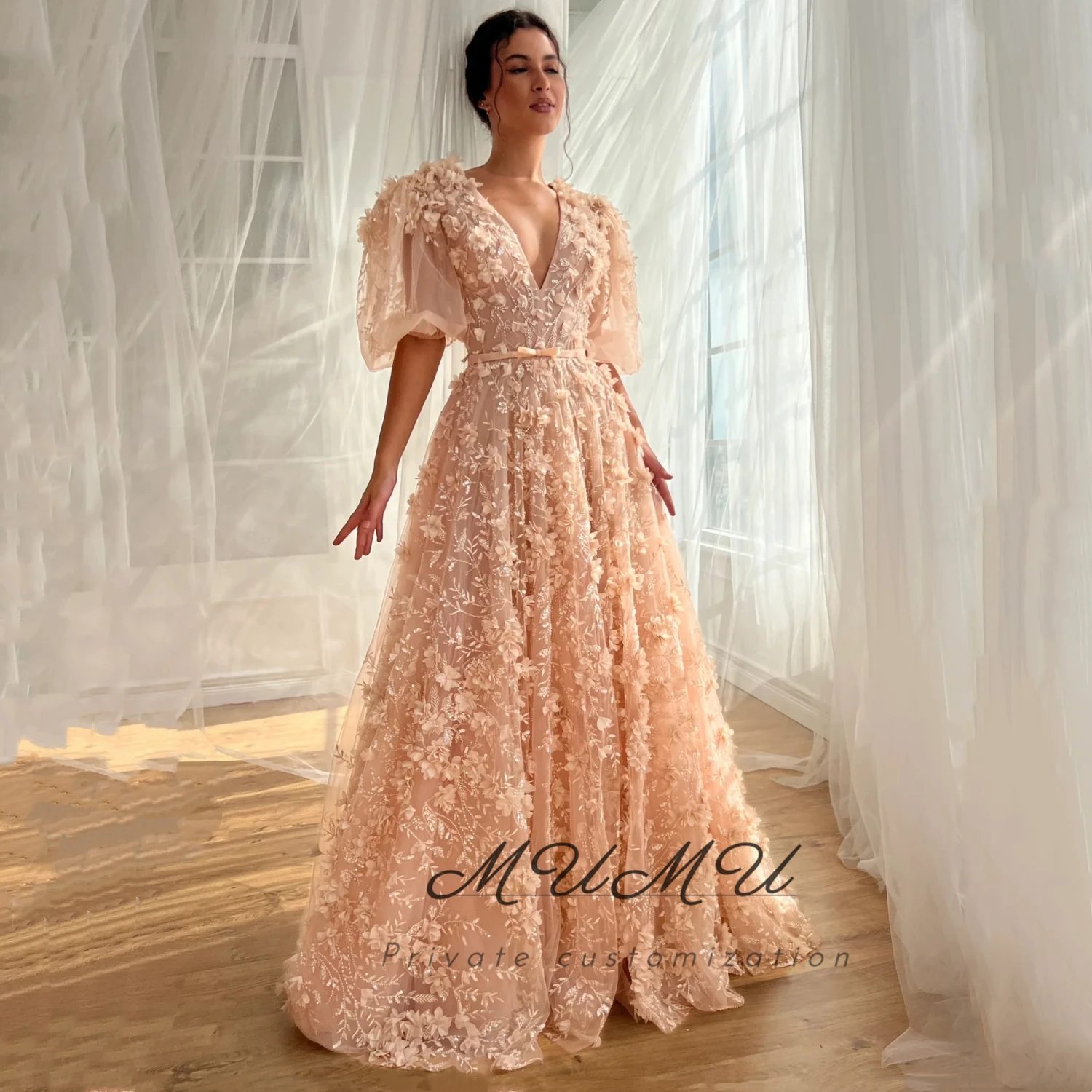 

MuMu Customized فساتين سهرة Prom Dresses for Special Occasions Elegant Party Dresses 2025 Платье Вечернее Flowers dresses
