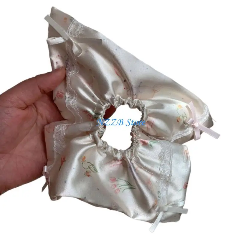 

T21F Elastic Hair Rope Rabbit Flower Print Hair Rope Ponytail Large Hair Scrunchies Donot Hurt Hair for Girl Ponytail Holder