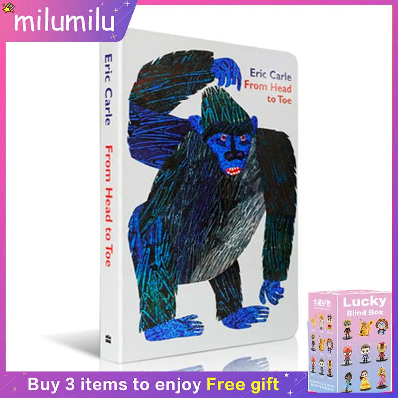 

MiluMilu From Head To Toe Original Children Popular Books Eric Carle Board Book Colouring English Activity Story Book For Kids