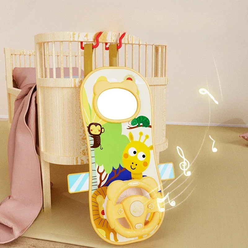 Juguetes para asiento de coche de bebé, juguete eléctrico para bebé, coche de conducción simulado, copiloto, asiento del volante, juguetes colgantes para bebé de 0 a 12M