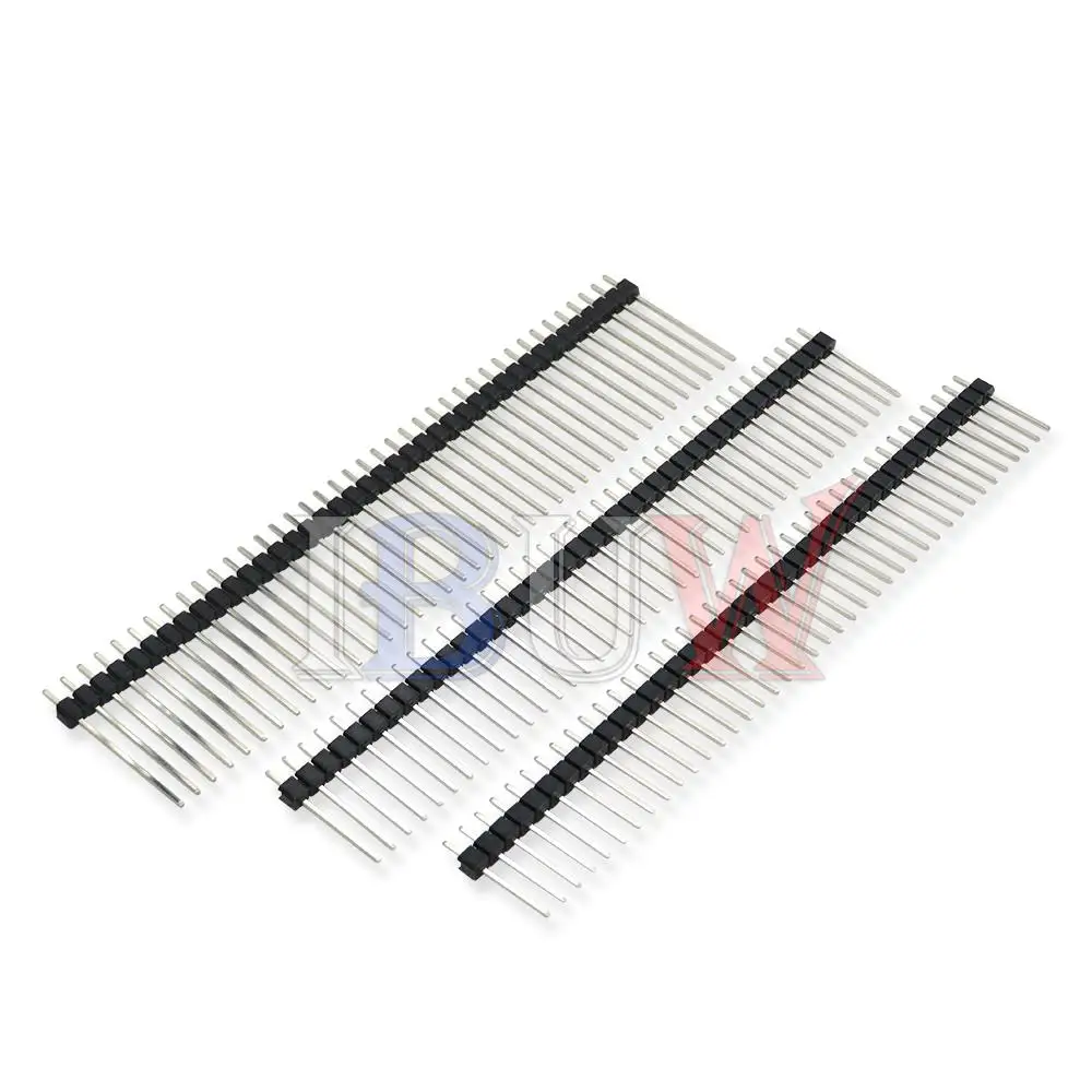 10PCS 40 Pin 1x40 2x40 Einzigen Zweireihigen Männlichen Zerbrechlichen Pin Header Stecker Streifen Für Arduino Schwarz 2,54 MM Länge 15 MM ~ 25 MM