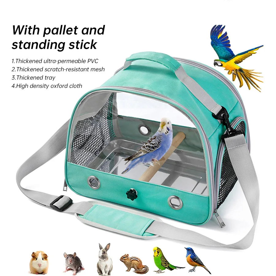 

Portable Bird Cage Set - Foldable Oxford Cloth Cage with Zipper Closure for Parrots and Small Pets, Portable Bird Travel Cage wi