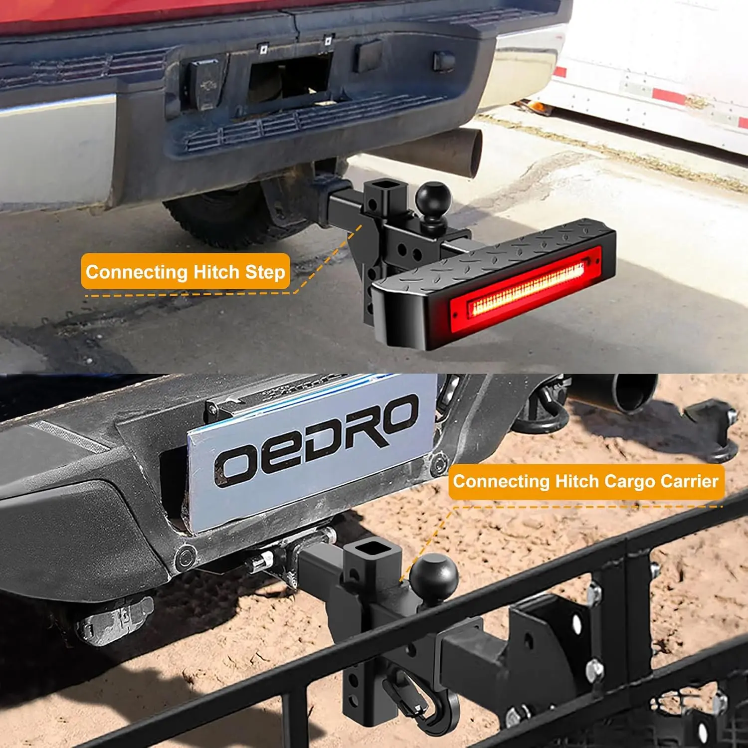 وصلة مقطورة 2 بوصة قابلة للتعديل، 12,500 رطل GTW، قطرة 6 بوصة، أسود، مع كرة سحب وصندوق تخزين #4