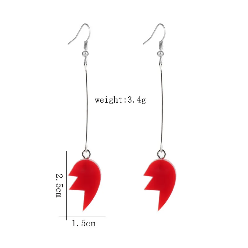 Creative Earrings, Cherry Ear Hooks, Fashion Heart Earrings, Cosplay, Amazing Red Heart Earrings