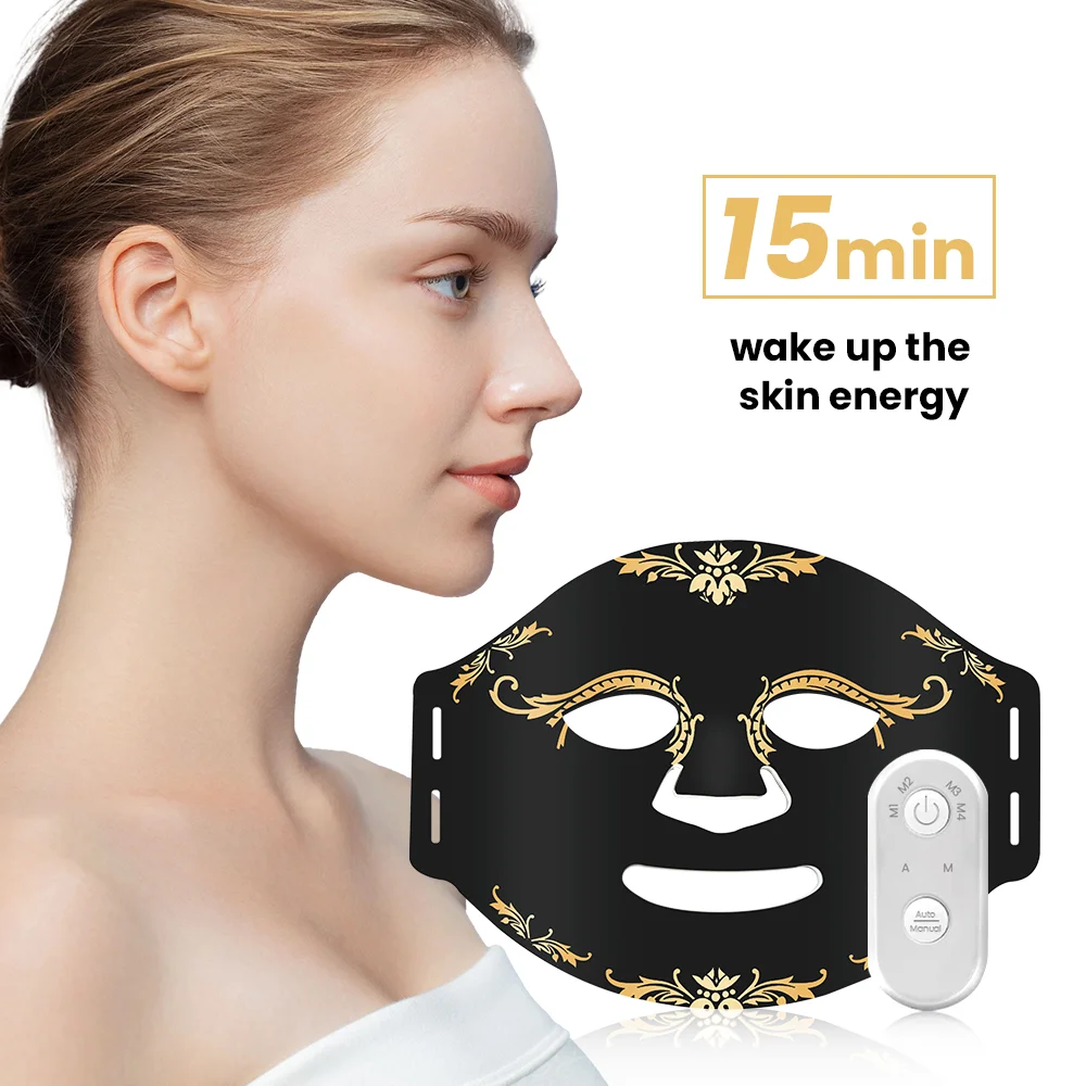 4 Colors Silicone LED Mask Face LED Light Photon Infrared Therapy Rejuvenation Lightens Fine Brighten Skin Flexible Facial Mask