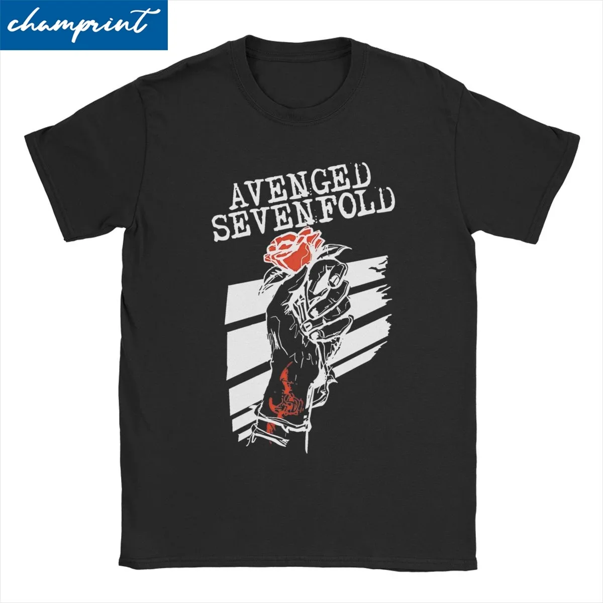 Men Women's Avenged Sevenfold Hand Rose T Shirt A7X Diverse Rock 100% Cotton Tops Short Sleeve Crew Neck Tees 6XL T-Shirts