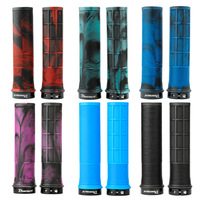 TPR Bicycle Grips Integrated Bike Handlebar Grips Aluminum Alloy Lock On Bicycle Handles Non-slip MTB Cuffs Mountain Bike Part