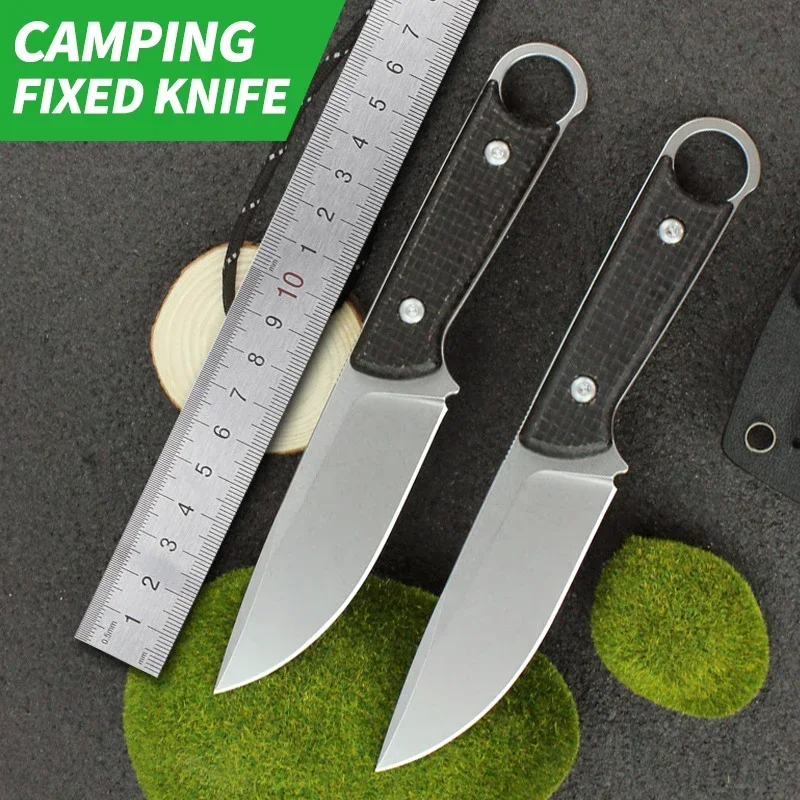 

Full Tang Fixed Knife Outdoor Tools for Camping Bushcraft Hunting Survival D2 Blade Straight Knife with K-sheath Men's Gift