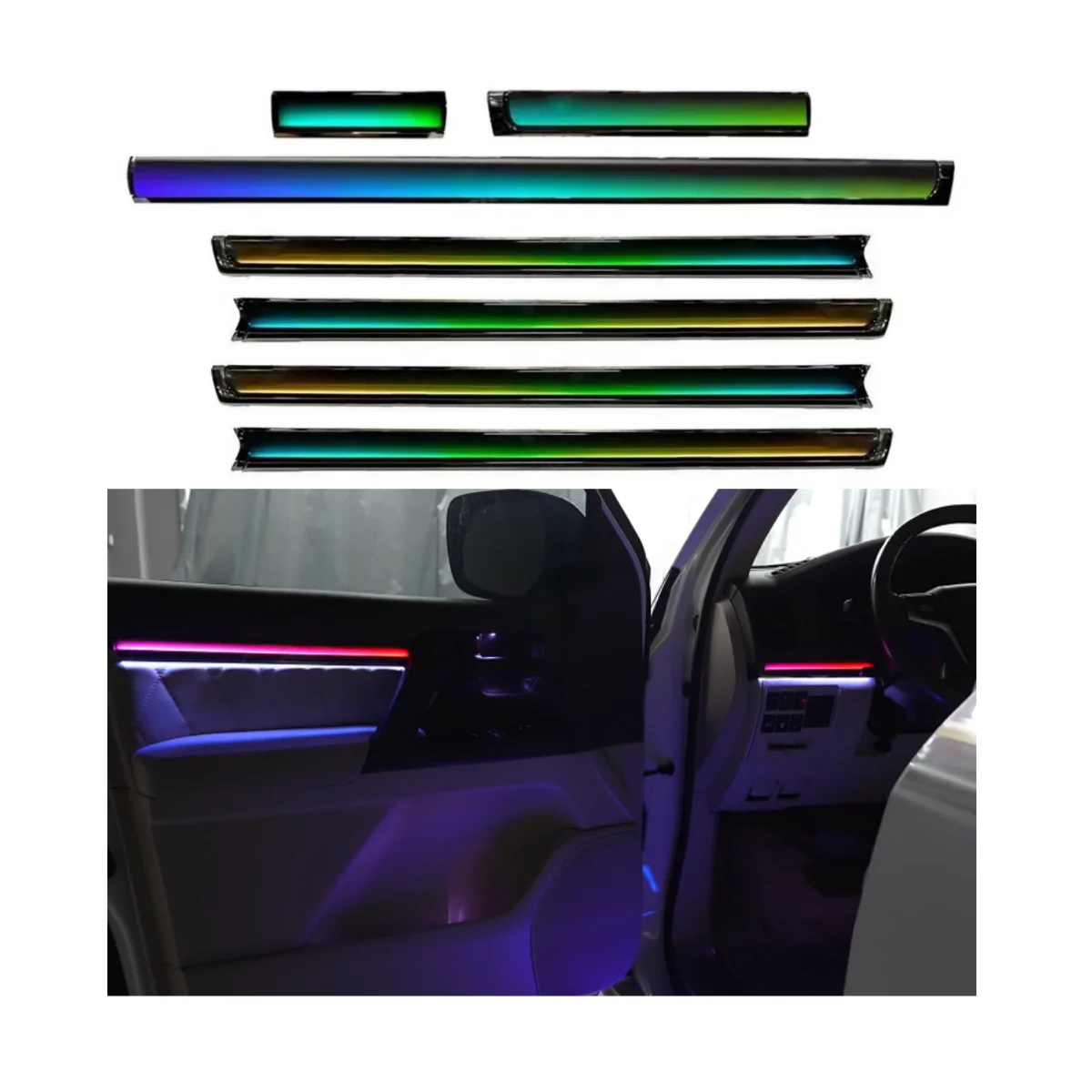 2010-2021 LC200 Off Road Vehicle Dynamic Light Shadow 26 Colors Ambient Light Factory Price Auto Interior Upgrade Lamp