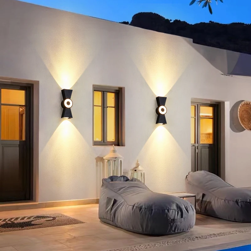 LED outdoor wall lamp waterproof garden door front creative modern simple villa garden double head wall