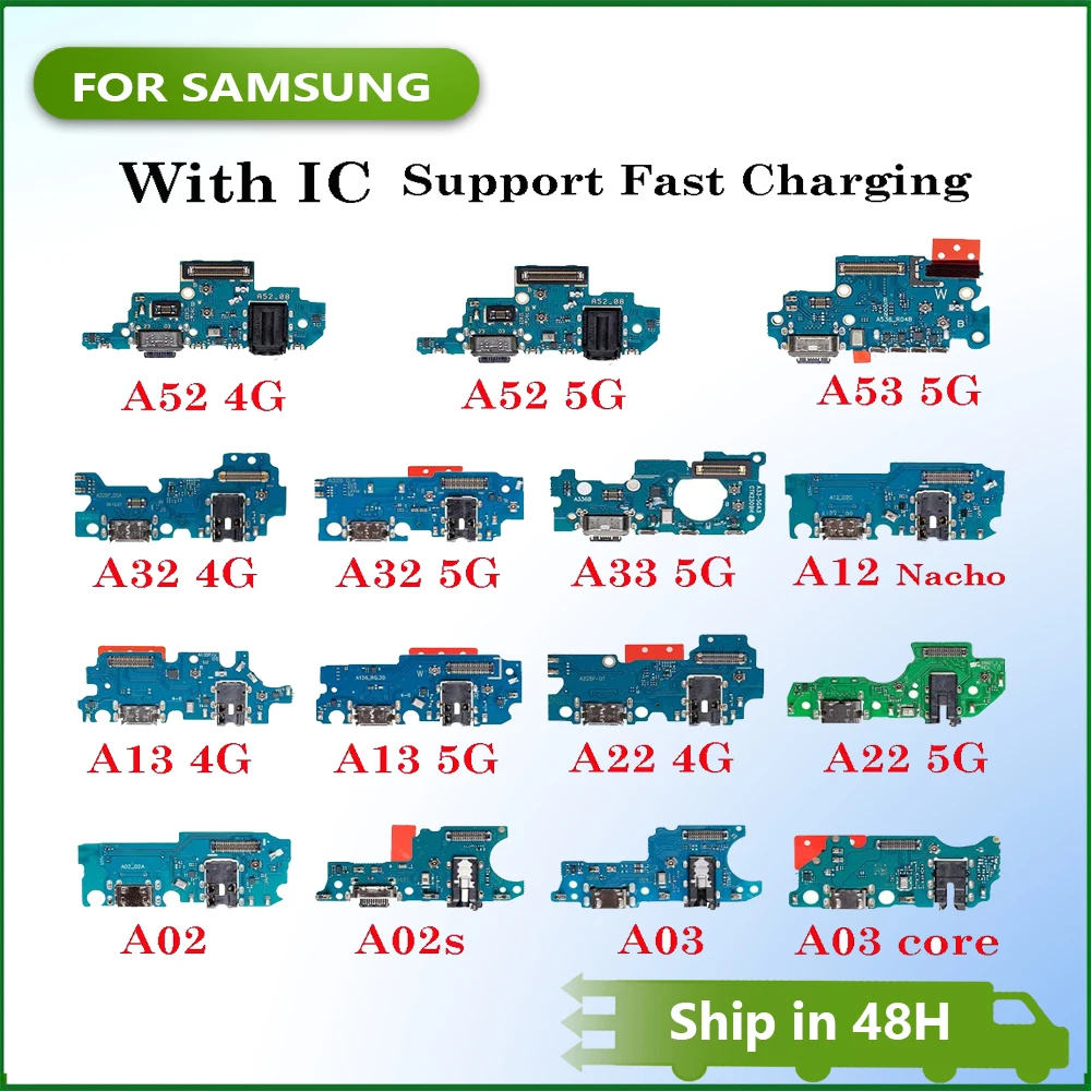 USB Charger Dock Connector Board Fast Charging Port Flex Cable For Samsung Galaxy A02 A02S A03 core A12 A13 A22 A32 A33 A52 A53