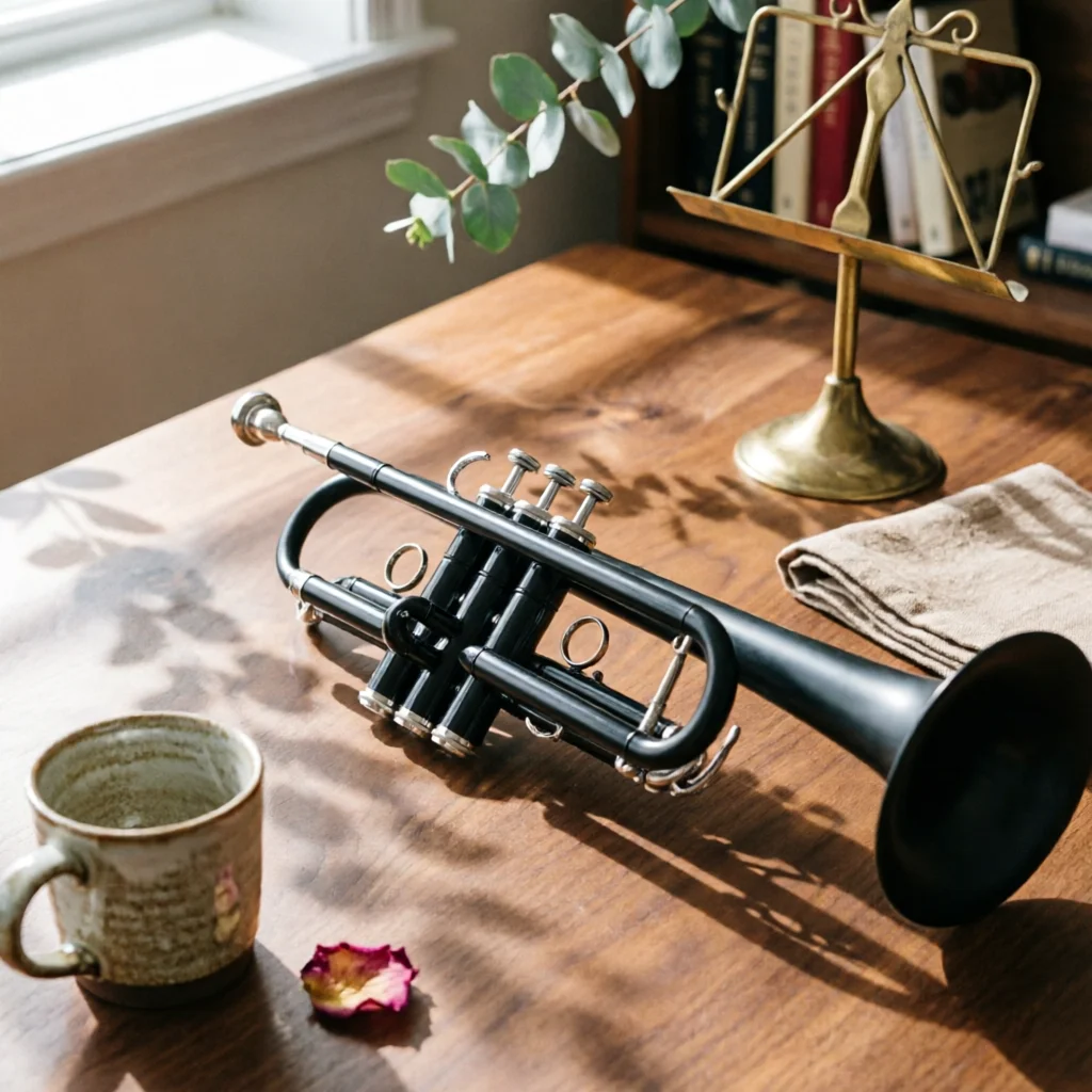 B-Flat Trumpet Beginner-Friendly Trumpet with Case Brass Instrument Polished Shiny for Beginners, School Band, Music Lessons