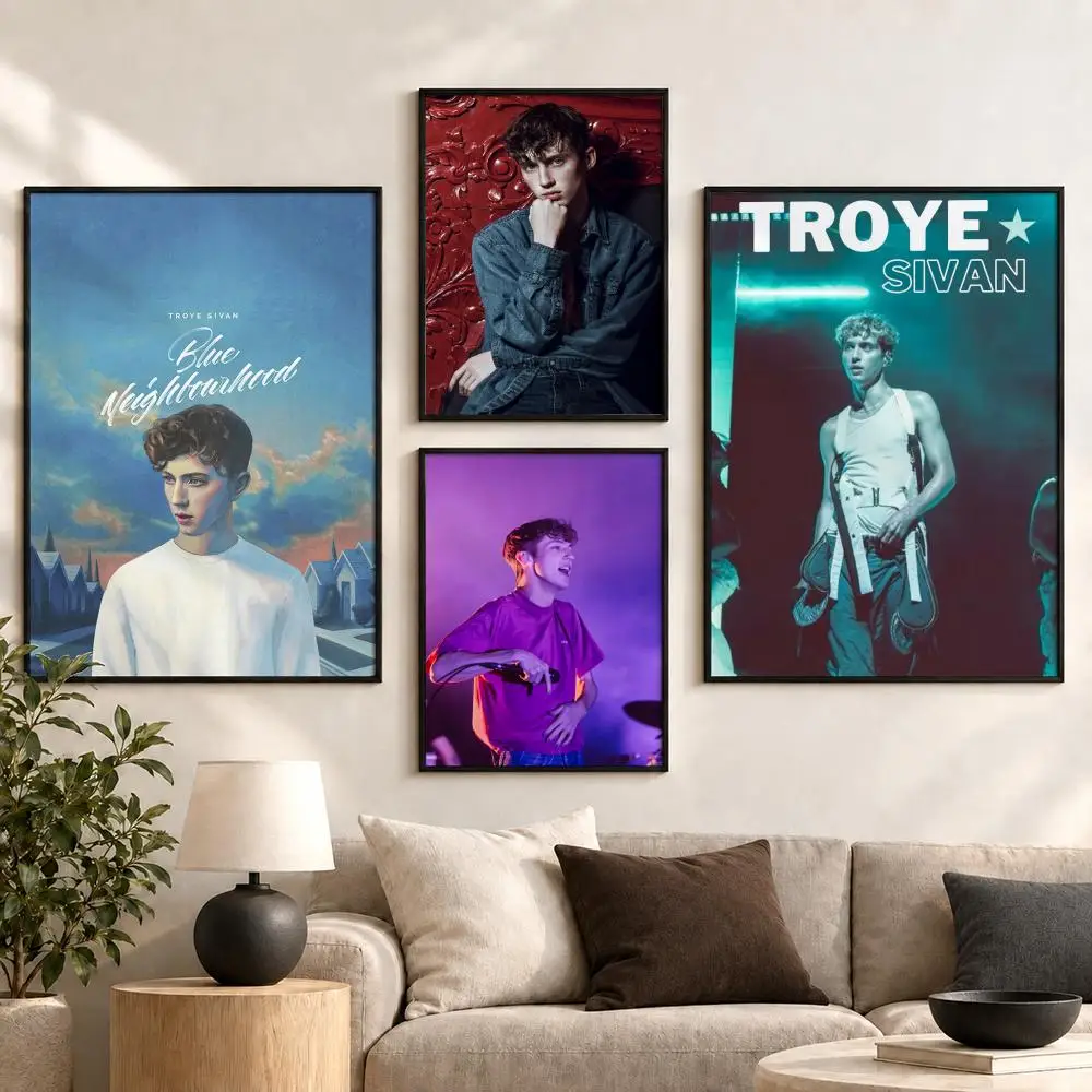 Troye Sivan Pop Singer Album Tour Stage Art Aesthetic Poster Aesthetic Art Print for Bedroom & Living Room Decor, Unframed