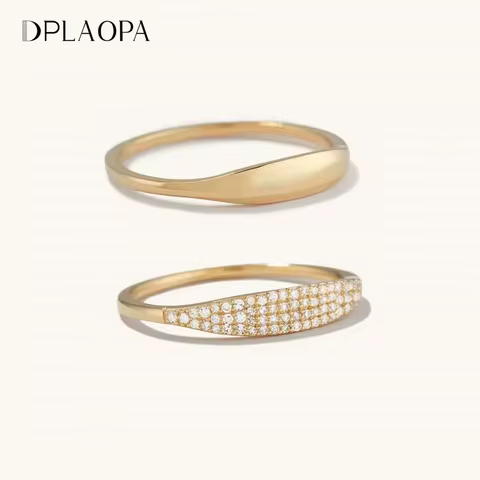 DPLAOPA 925 Sterling Silver Slim Signet Ring Pave CZ Zircon Slim Rings Signet Fine Jewelry Fashion Round Party Wedding Jewels