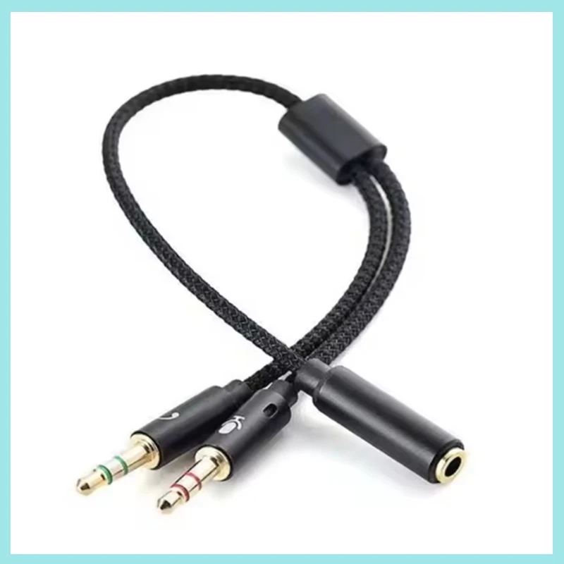 2/4/6pcs Braided 3.5mm Headphone Adapter Cable, 1/2 Extension Cable 1 Male to 2 female or 1 Female to 2 male Audio Cable B2