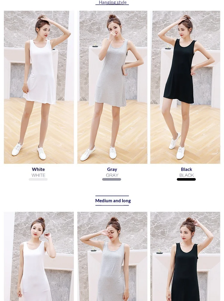 1 40 Momme Modal Sommer-Midikleid für Damen Ärmelloses Locker Sitzendes Tanktop-Kleid Lässiges Layering-Slip-Kleid – Detail 8