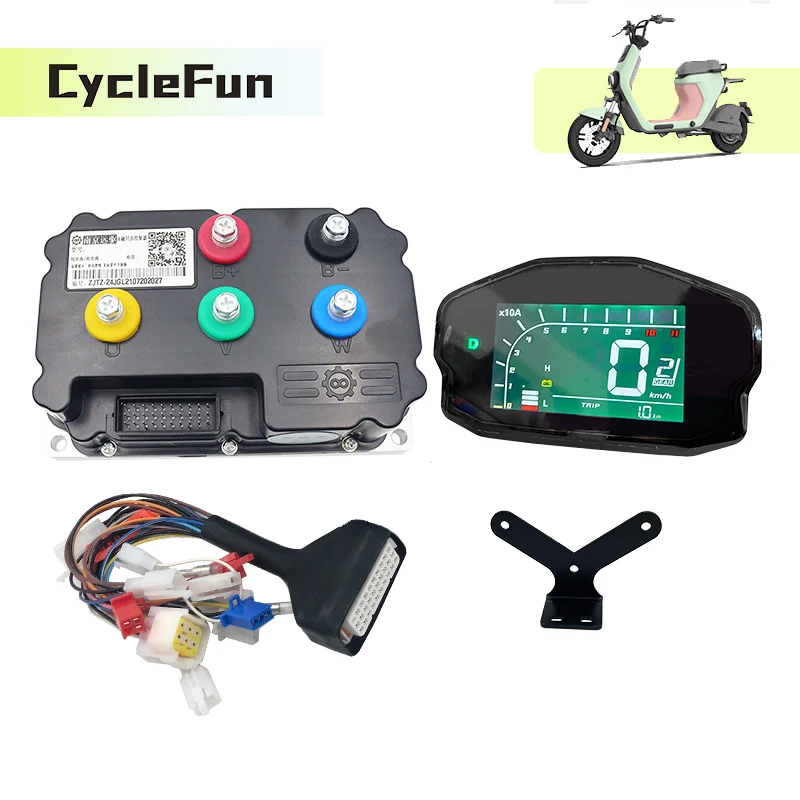 

FarDriver ND72300 72V 100A/300A BLDC Sine Wave Motor 2KW-3KW Controller With DKD Display For Electric Motorcycles Scooter E-bike