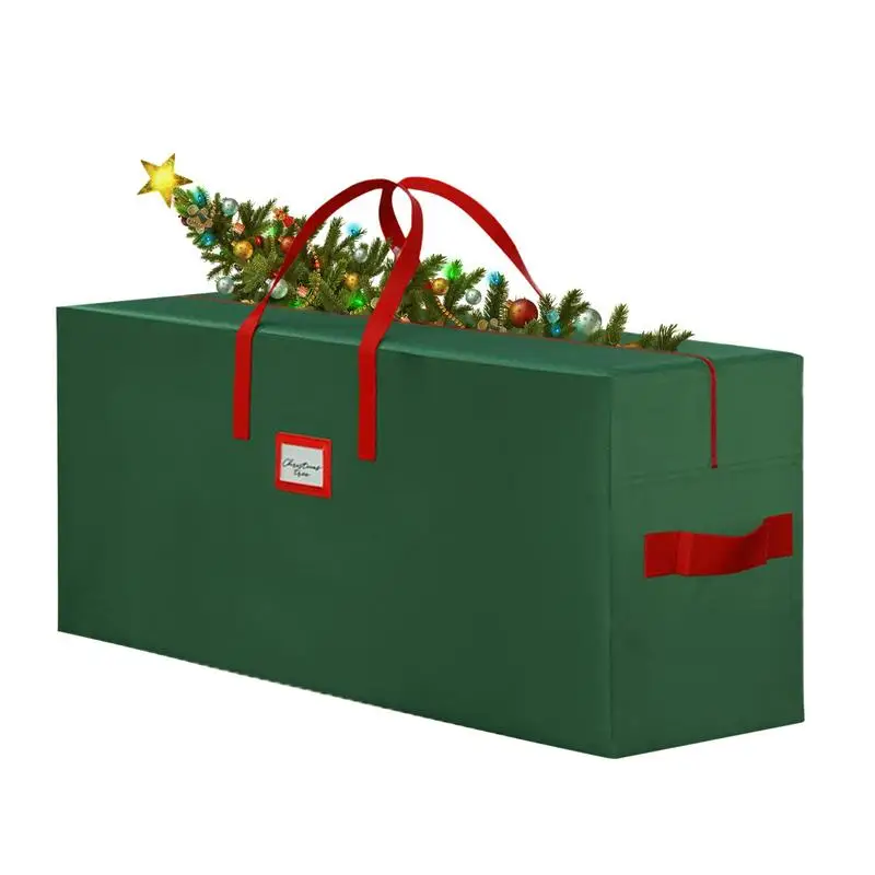 Christmas Storage Containers Large Size Tree Bag With Solid Handle Ornament Storage Box Dust-Proof Christmas Tree Box Artificial