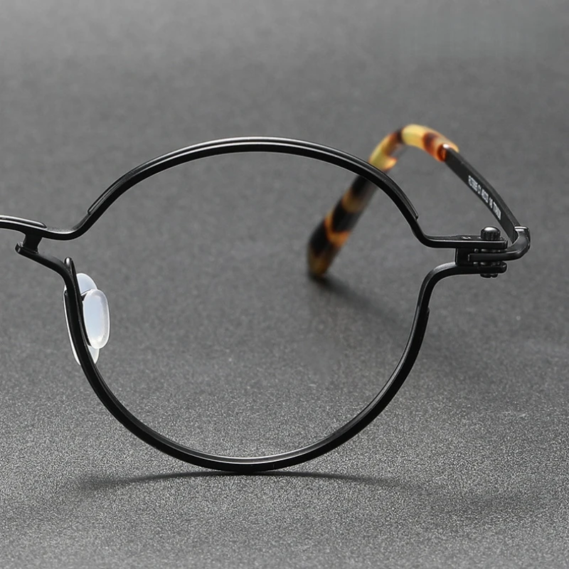 TFTB ريترو نظارات دائرية الرجال والنساء الفاخرة التيتانيوم النقي خفيفة للغاية العصرية كبيرة الحجم النظارات الطبية البصرية الإطار RL #5
