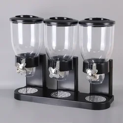 Three-heads Breakfast Cereal Dry Food Dispenser Kitchen Bulk Dry Food Damp-proof Storage Box 3 Cups Oatmeal Dispenser