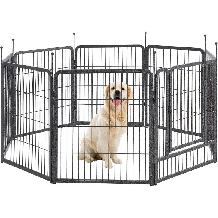 

Playpens 8/16 Panels Dog Pen Outdoor Indoor Dog Fence Exercise Pen 40 inch Height Pet Play Yard Gate with Doors for Large