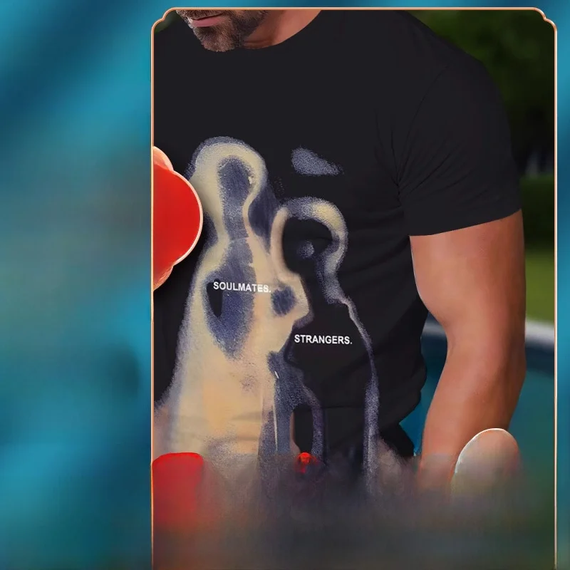 

2024 Summer Men's Printed T-irt Casual Breathable Polyester Fiber Qui Dry Comfortable ort Sve round Ne Tee