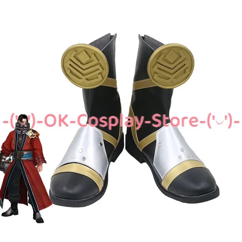 Game FF10 Auron Cosplay Shoes PU Leather Shoes Halloween Carnival Boots Cosplay Prop Custom Made