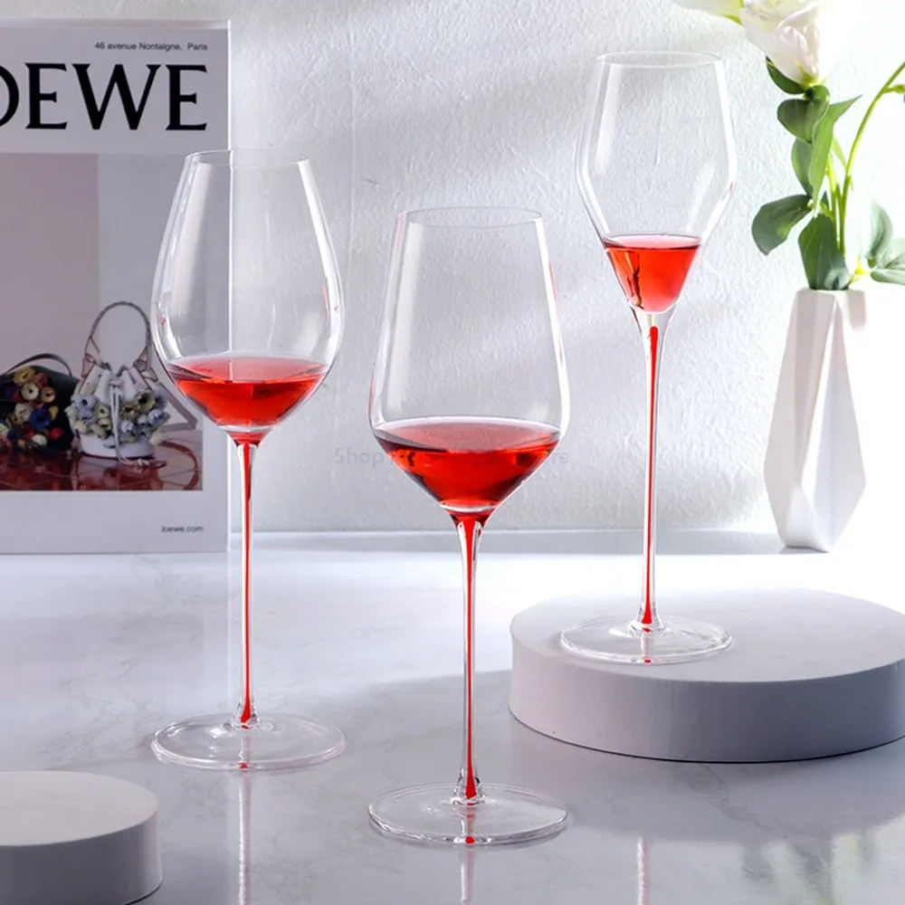 Luxury Red Wine Glass Set Crystal Clear Goblet Bordeaux Burgundy Champagne Cup Elegant Stemware for Party Gift