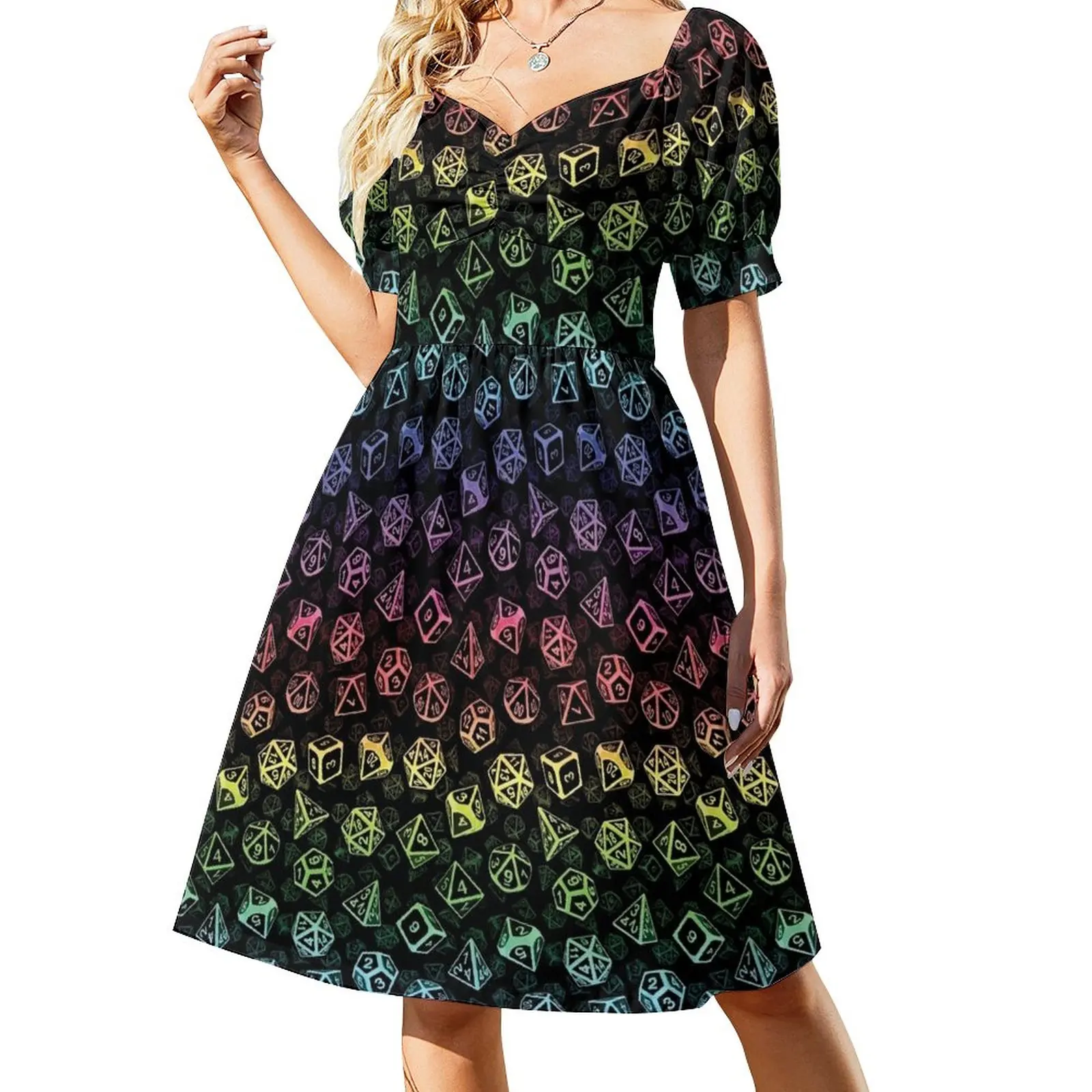 D20 Dice Set Pattern (Rainbow) Sleeveless Dress women's clothing trend 2024 Dresses