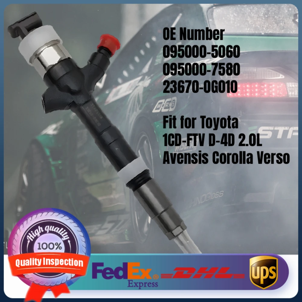 

095000-7580 23670-0G010 095000-5060 Common Rail Fuel Injector for Toyota 1CD-FTV D-4D 2.0L Avensis Corolla Verso