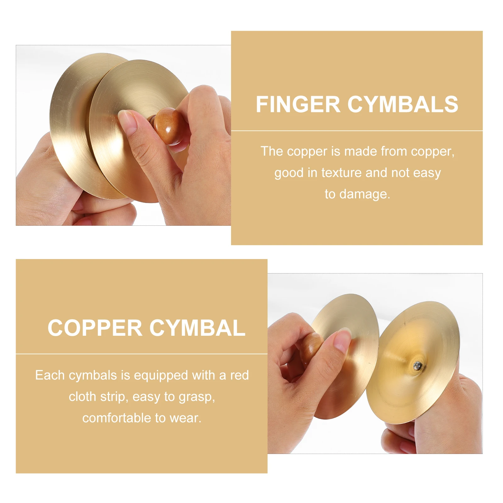 

Cymbals for Dancer Ball Party Copper Kids Musical Instruments Drum Small Child Finger