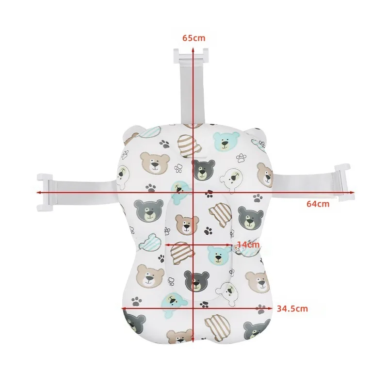 Baby Bath Seat Support Mat Infant Anti-Slip Soft Comfort Body Cushion Foldable Baby Bath Tub Pad Chair Newborn Bathtub Pillow